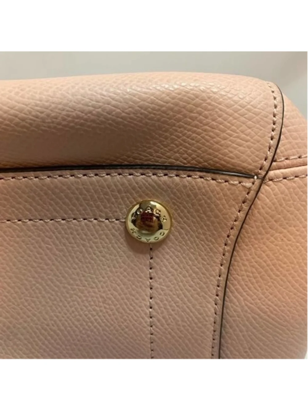 Coach Leather Margot Carryall Crossbody Satchel for Women Peach Preowned